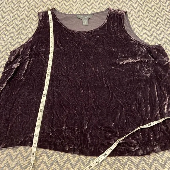 Jessica Holbrook Easy Care Sleeveless Crushed Velvet Top Size 1X - Picture 6 of 6